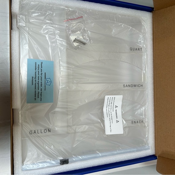 Modern Commodities Clear Acrylic Food Storage Bag Organizer with Wrap Cutter NIB - Picture 7 of 11
